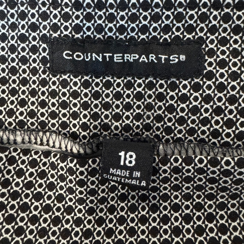 Counterparts Pull-On Straight Leg Pants Stretch Women's Size 18 Preppy Geometric - Picture 5 of 8